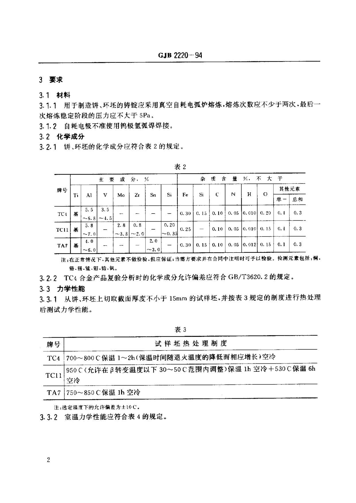 航空發(fā)動機用鈦合金餅環(huán)坯規(guī)范國軍標 GJB2220-94